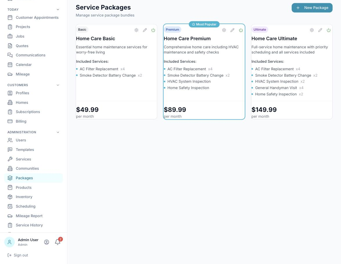 Recurring plans & tiered packages